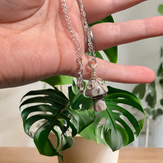 Kiwi Jasper Mushroom Necklace