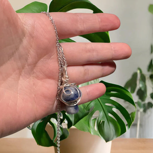 Sodalite Mushroom Necklace